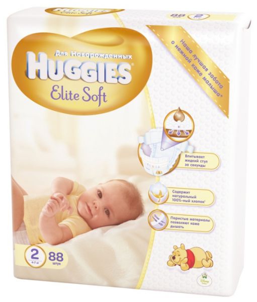 Подгузники Huggies Elite Soft 2 (4-7 кг)